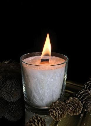Свічка з пальмового воску з дерев'яним гнотом2 фото