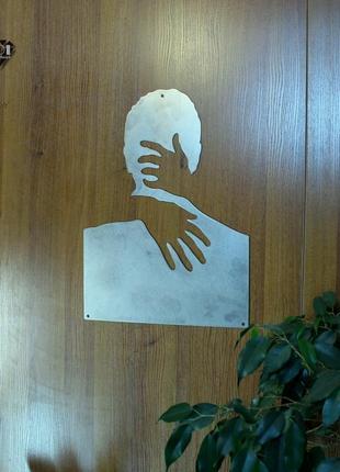 Картина силует людини з нержавіючої сталі1 фото