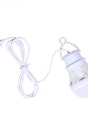Портативна світлодіодна usb led лампочка від павербанку (, 3w). white