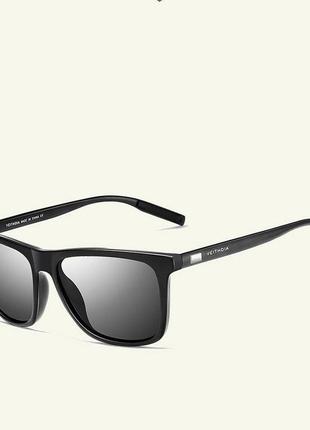 Очки мужские солнцезащитные поляризованные veithdia aviator persol. черны стекла, оправа и дужки