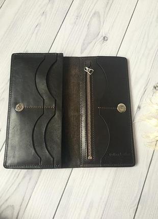 Вместительный кошелек из гладкой итальянской кожи