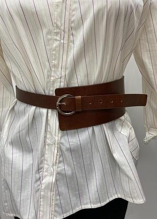 Модный поясной ремень из плотной итальянской кожи