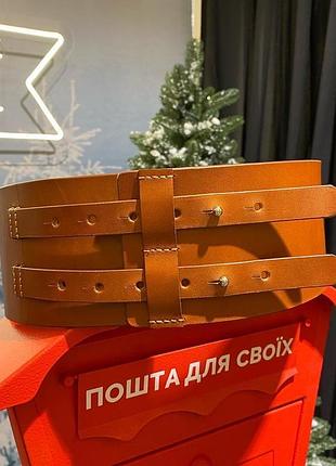 Очманілий поясний ремінь з щільної італійської шкіри
