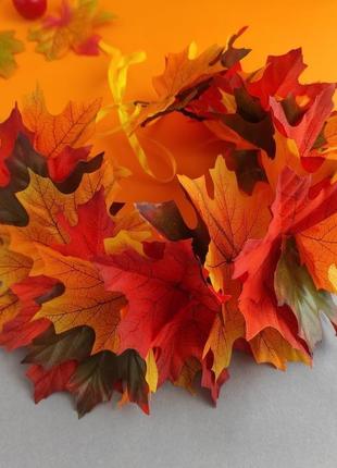 Осенний веночек из листьев ручной работы2 фото