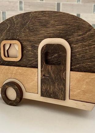 Хлібниця ретро фургон будинок на колесах. хлібниця в американському стилі. для любителів подорожей.9 фото