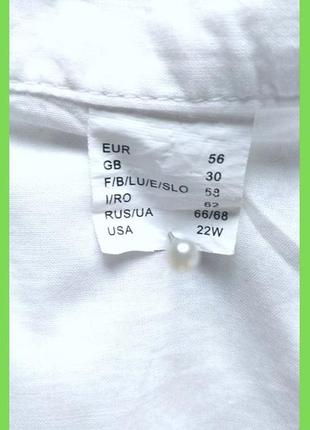 Новая блуза рубашка белая тонкая 100% хлопок супер батал р.66/68 22w- 8xl большой размер9 фото