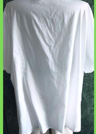 Новая блуза рубашка белая тонкая 100% хлопок супер батал р.66/68 22w- 8xl большой размер2 фото