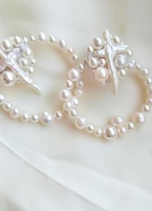 Оригінальні сережки з перлами бароко4 фото