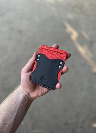 Кошелек портмоне бкмажник  с зажимом для денег - купюр из кожи питона2 фото