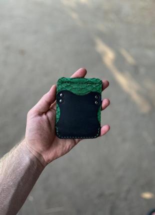 Кошелек портмоне бкмажник  с зажимом для денег - купюр из кожи питона9 фото