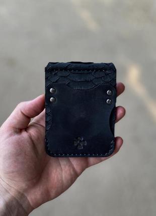 Кошелек портмоне бкмажник  с зажимом для денег - купюр из кожи питона10 фото