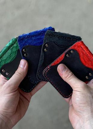Кошелек портмоне бкмажник  с зажимом для денег - купюр из кожи питона4 фото