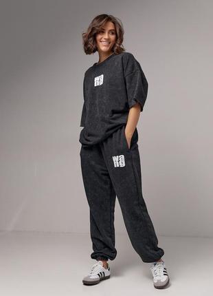 Спортивный костюм в технике тай-дай с принтом wang