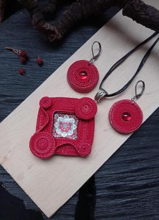 Комплект украшений "red"2 фото