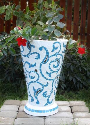 Квітник садовий (бетон, мозаїка "візерунок 1")2 фото