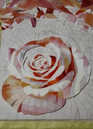 Картина "троянди" скляна мозаїка5 фото