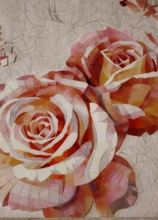 Картина "троянди" скляна мозаїка6 фото
