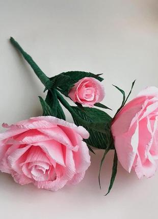 Веточка розовых роз ручной работы4 фото