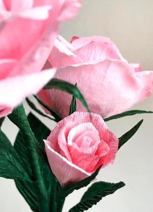 Веточка розовых роз ручной работы7 фото