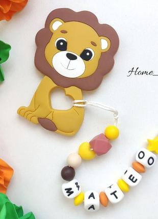 Гризунець-прорізувач для зубів- дитячий прорізувач-харчовий силікон-іграшки для малюків-лев5 фото
