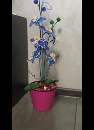 Орхідея з бісеру2 фото