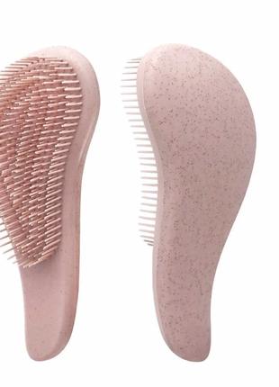 Набір для волосся в мішечку: гребінець і масажна щітка. рожевий2 фото