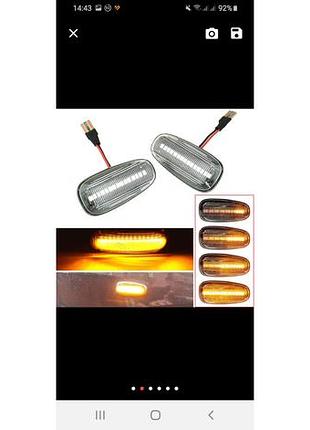 Бегущий лэд повторитель поворота на крыло(прозрачный/white) опель  астра g/зафира а новый разборка opel  astra