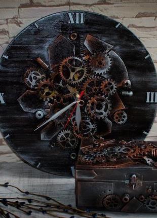 Настінні годинники з дерева та металу 'the dark lord'2 фото