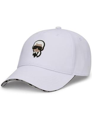 Белая кепка karl lagerfeld,оригинал,бейсболка,с логотипом1 фото