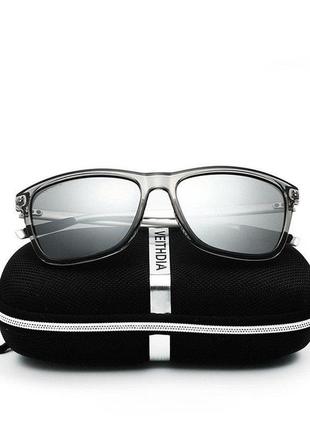 Очки мужские солнцезащитные поляризованные veithdia aviator persol. зеркальные стекла, прозрачная оправа