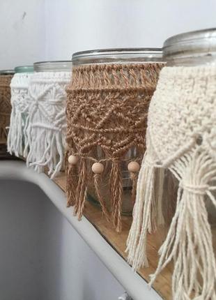 Подсвечник макраме ручной работы