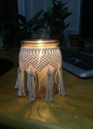 Подсвечник макраме ручной работы
