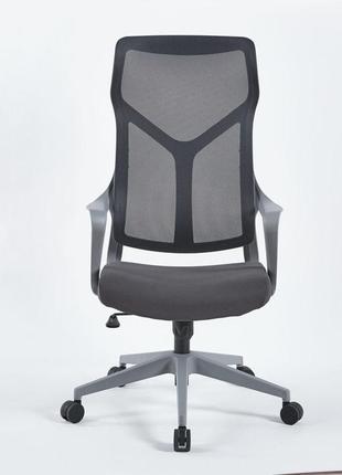 Крісло поворотне casper сіре/сірий каркас3 фото