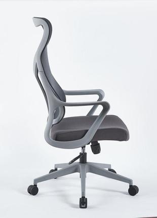 Крісло поворотне casper сіре/сірий каркас4 фото