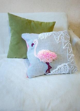 Подушка фламинго декоративная.1 фото