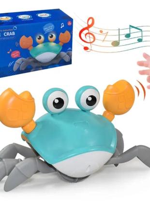 Інтерактивна іграшка краб танцює, із сенсорами, музикою і світлом, на акумуляторі