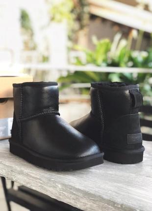 Сапоги женские ugg classic mini bomber black уги2 фото