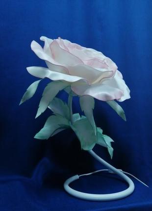 Светильник - зефирная роза. подарок особенный. (лампа - тёплый свет.)3 фото
