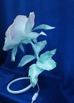 Світильник - зефірна троянда. подарунок особливий. (лампа - тепле світло.)4 фото