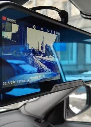 Автомобильное зеркало видеорегистратор для машины на 2 камеры vehicle blackbox dvr 1080p камерой заднего вида.2 фото