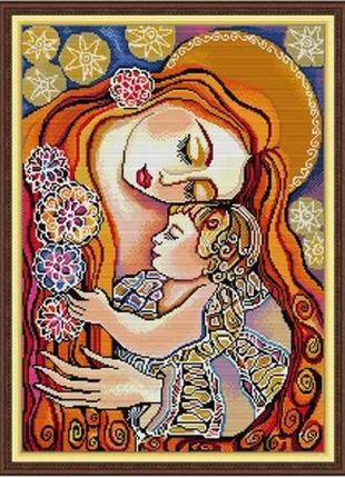 Набор для вышивания крестиком по нанесённой на канву схеме "mother love 4". aida 14ct printed, 42*55см