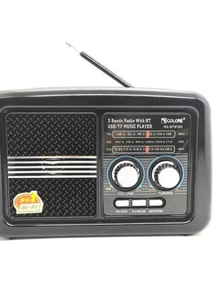 Радіоприймач акумуляторний bluetooth колонка із сонячною панеллю solar golon rx-bt978s