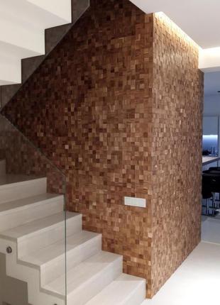 Деревянная мозаика /панели для стен/ tessera 3d/ деревянные 0,51 м2/ дуб светлый (03-d)3 фото