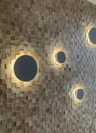 Дерев'яна мозаїка  / панелі для стін/ tessera 3d/ дерев'яні 0,51 м2/ дуб світлий (03-d)