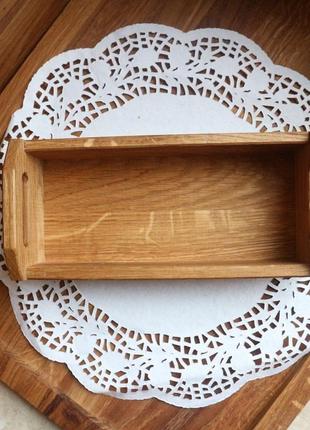Сервировальный комплект из двух лотков: для хлеба и приборов "дерев'яна корзинка"2 фото