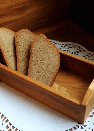 Сервірувальна корзинка коробочка підставка для подачі хлібу з дерева "дерев'яна корзина"3 фото