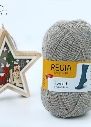 Носкова пряжа regia tweed 100 г, 00090