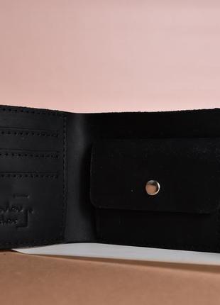 Чорний шкіряний гаманець5 фото