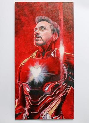 Картина акрилом "iron man"4 фото