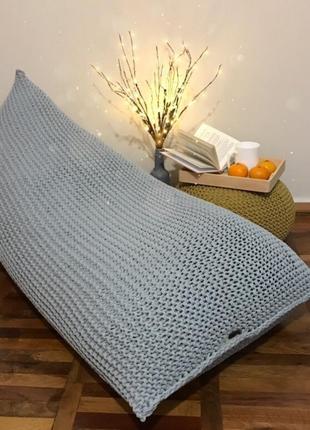 Кресло мешок вязаное вязаный лежак пуф